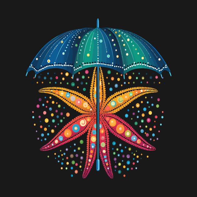 Starfish Rainy Day With Umbrella by JH Mart