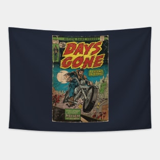 Mayhem at 180mph - Days Gone fan art comic cover Tapestry