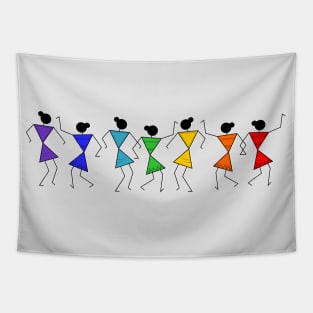 Colorful Dancing Women Tapestry