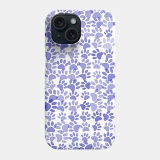 Blue Dog Paw Prints All Over Phone Case