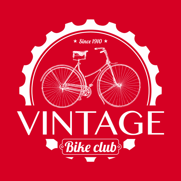 Vintage bike club white by Noresart