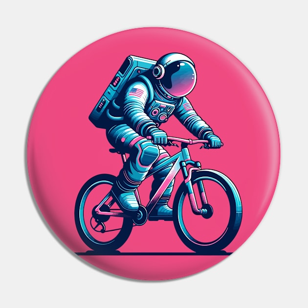 Astronaut riding a bike Pin by Art_Boys