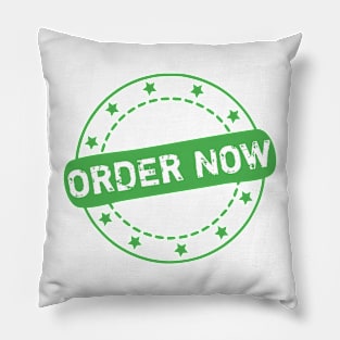 Order Now Stamp Icon Pillow