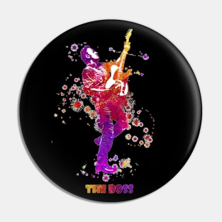 Bruce Springsteen The Boss Watercolor Splatter 08 Pin