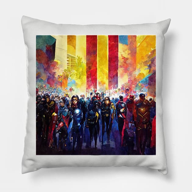 Outside Comic-Con Painting Pillow by Nightwing Futures