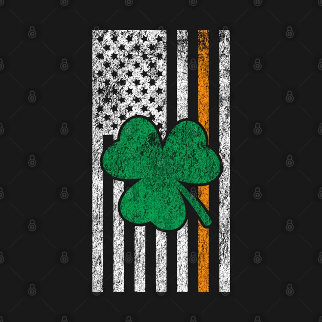 Vintage Irish Lucky Shamrock American Flag St Patricks Day by BadDesignCo