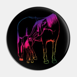 Foal and mare Rainbow Pin