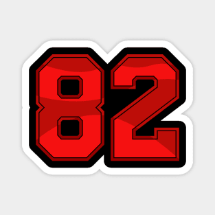 82 || Red | Sport number Magnet