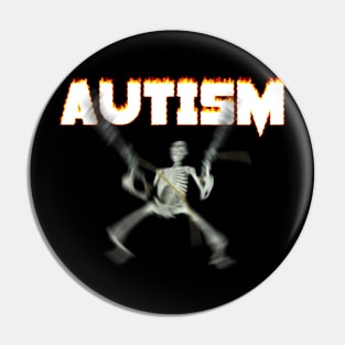 Autism Skeleton Meme Pin