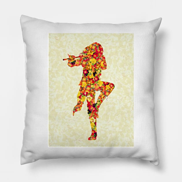 Jethro Tull Ian Anderson Artwork Rock Music Gift Pillow by ZiggyPrint