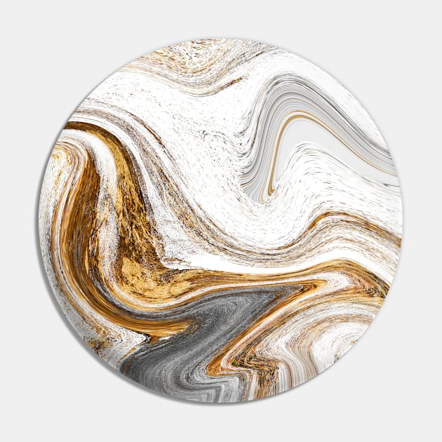 Marble Brown white gold grey Gold Pin by ivaostrogonac