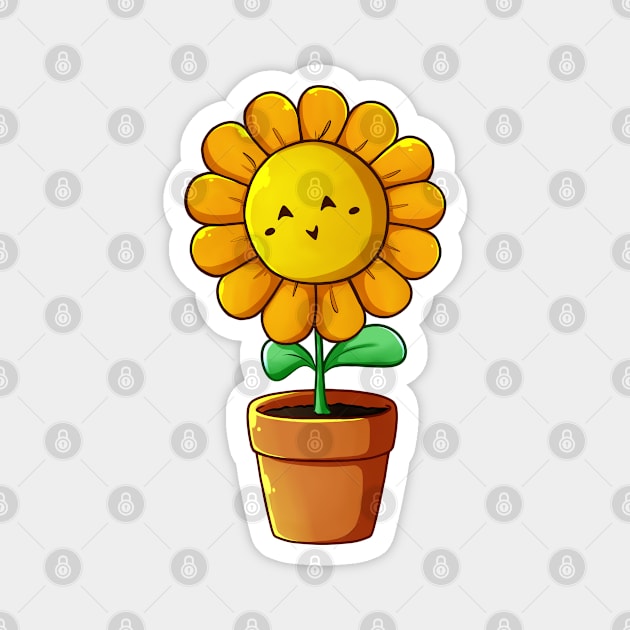 Happy Sunflower Magnet by vanyroz