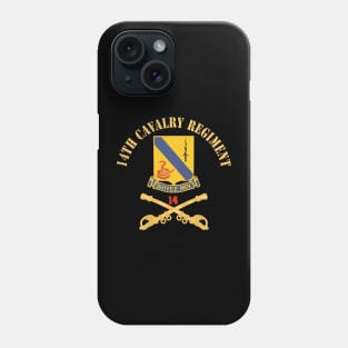 Army - 14th Cavalry Regiment w Cav Br - Red Txt X 300 Phone Case