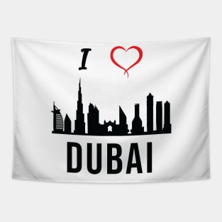 I love Dubai Skyline Arab Emirates Middle East Design Tapestry