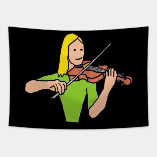 Violinist Playing Violin Tapestry