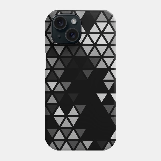 Geometric Fractal Triangles Black Noir Phone Case by Tobe_Fonseca