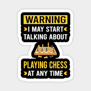 Warning Playing Chess Magnet