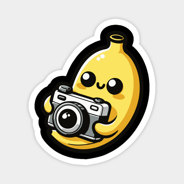 Banana-rama Photography - Cute banana taking picture Magnet by MasutaroOracle
