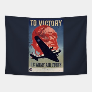 To Victory Recruiting Air Force WW2 Poster vintage Tapestry