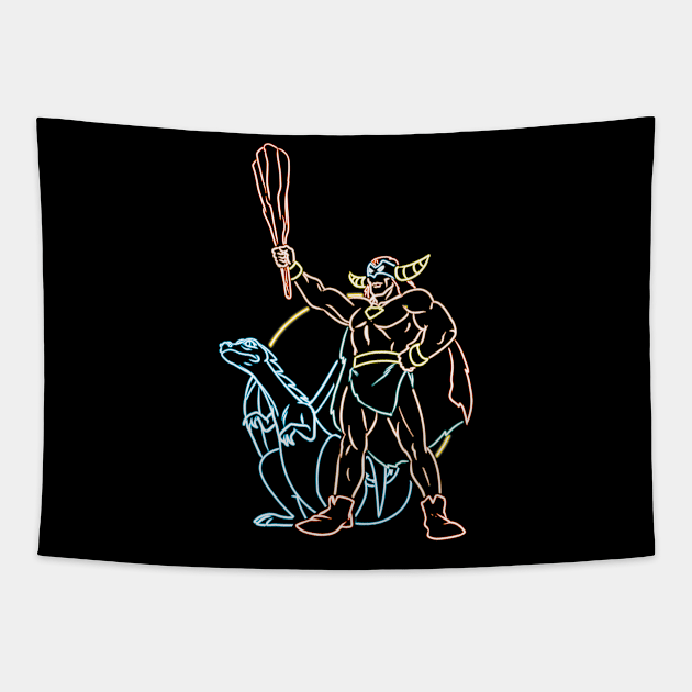 Mightor neon Tapestry by AlanSchell76