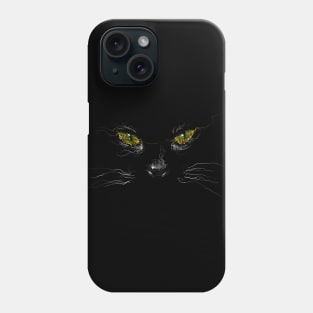 Scribble Black cat halloween Phone Case