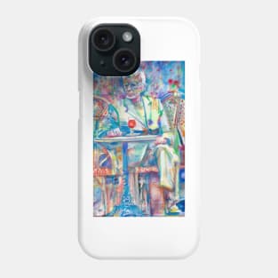 SAMUEL BECKETT sitting at the cafe - watercolor portrait Phone Case