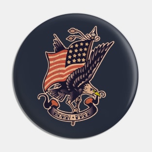 Vintage Tattoo Eagle and American Flag Pin