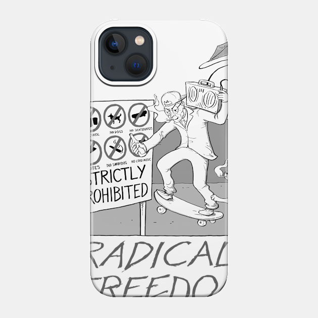 Radical Freedom at the Beach (black and white) - Existentialism - Phone Case