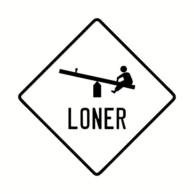 Funny Loner Playground Sign - One Child on a Seesaw (Black) by SmokyKitten