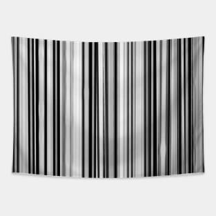 Black and White Barcode Stripes Pattern Tapestry