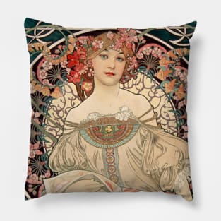 Alphonse Mucha Poster Champenois Imprimeur Pillow