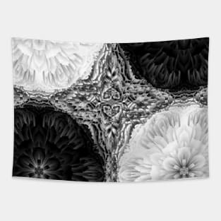 3D Black & White Peony Print Tapestry