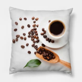 Coffee cup and beans Pillow