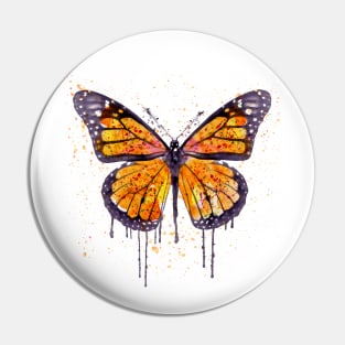 Monarch Butterfly watercolor Pin