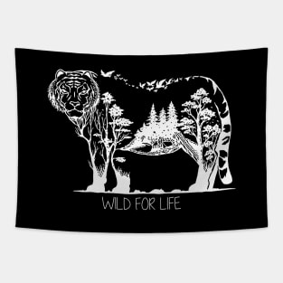 'Wild For Life' Environment Awareness Shirt Tapestry