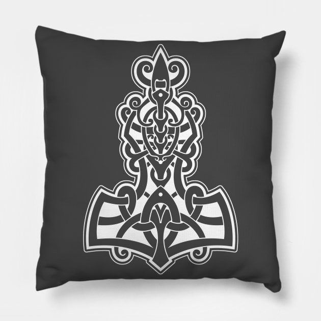 Thors Hammer - Mjolnir - Viking Metal Pillow by VikingMetalMerch