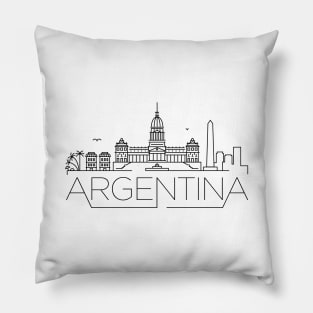 Argentina Minimal Skyline Pillow