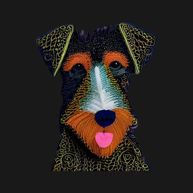 Airedale Terrier 3D effect paper quill by Artiface