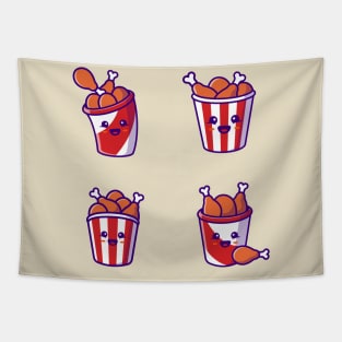 Cute Bucket Fried Chicken Collection Tapestry