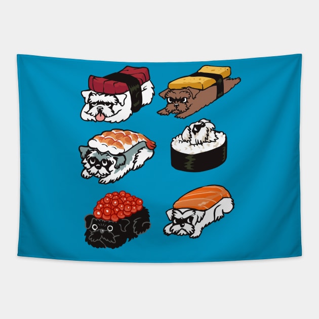 Sushi Schnauzer Tapestry by huebucket