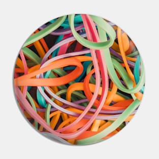 Retro Neon Rubber Band Abstract Photograph Circle Pin