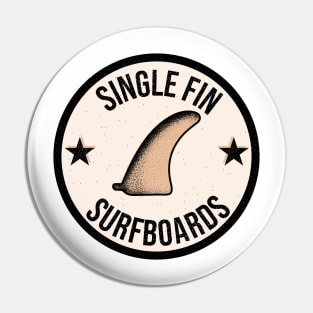 Single Fin Surfboards vintage surf badge Pin