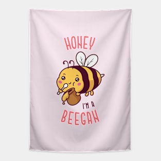 Honey Im a Beegan Tapestry