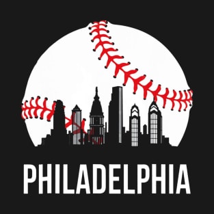 Philadelphia Downtown Baseball Philly Skyline T-Shirt