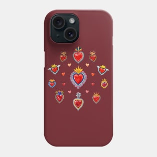 Mexican Sacred Hearts Circle Phone Case