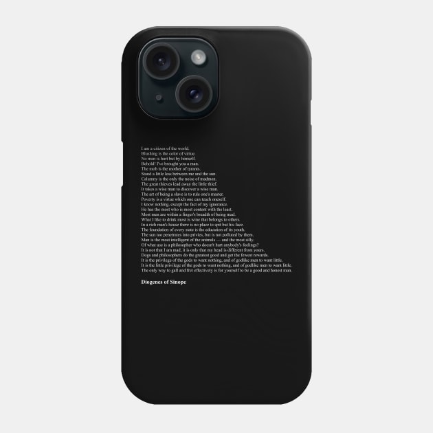 Diogenes Quotes Phone Case by qqqueiru