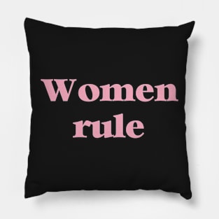 Women Rule Feminist Feminism Pink Inspirational Motivational College Girl Power Sticker Pillow