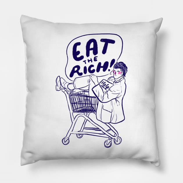 Eat the Rich! Pillow by Liberal Jane Illustration