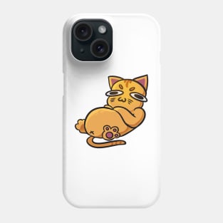 Fat, chonky, well fed funny orange cat Phone Case