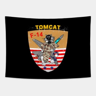 F-14 Tomcat - Operation Desert Shield - Grunge Style Tapestry